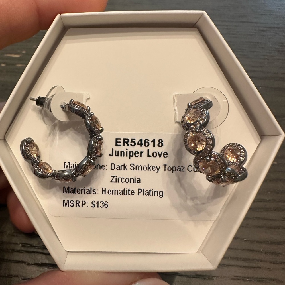 Brown Twisted Hoop Earrings with Textured Design
